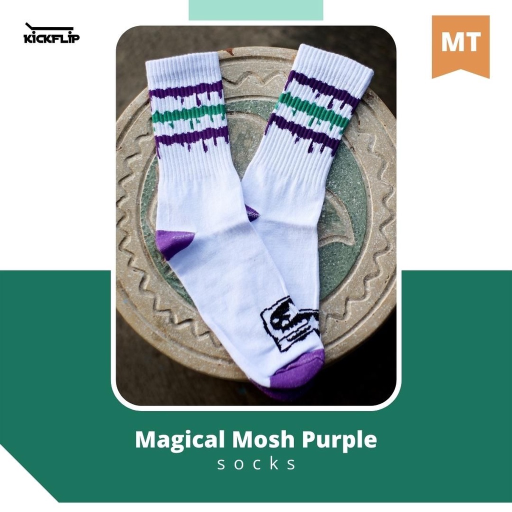 Kaos Kaki Skate Old School MT MAGICAL MOSH purple - Kickflipsocks