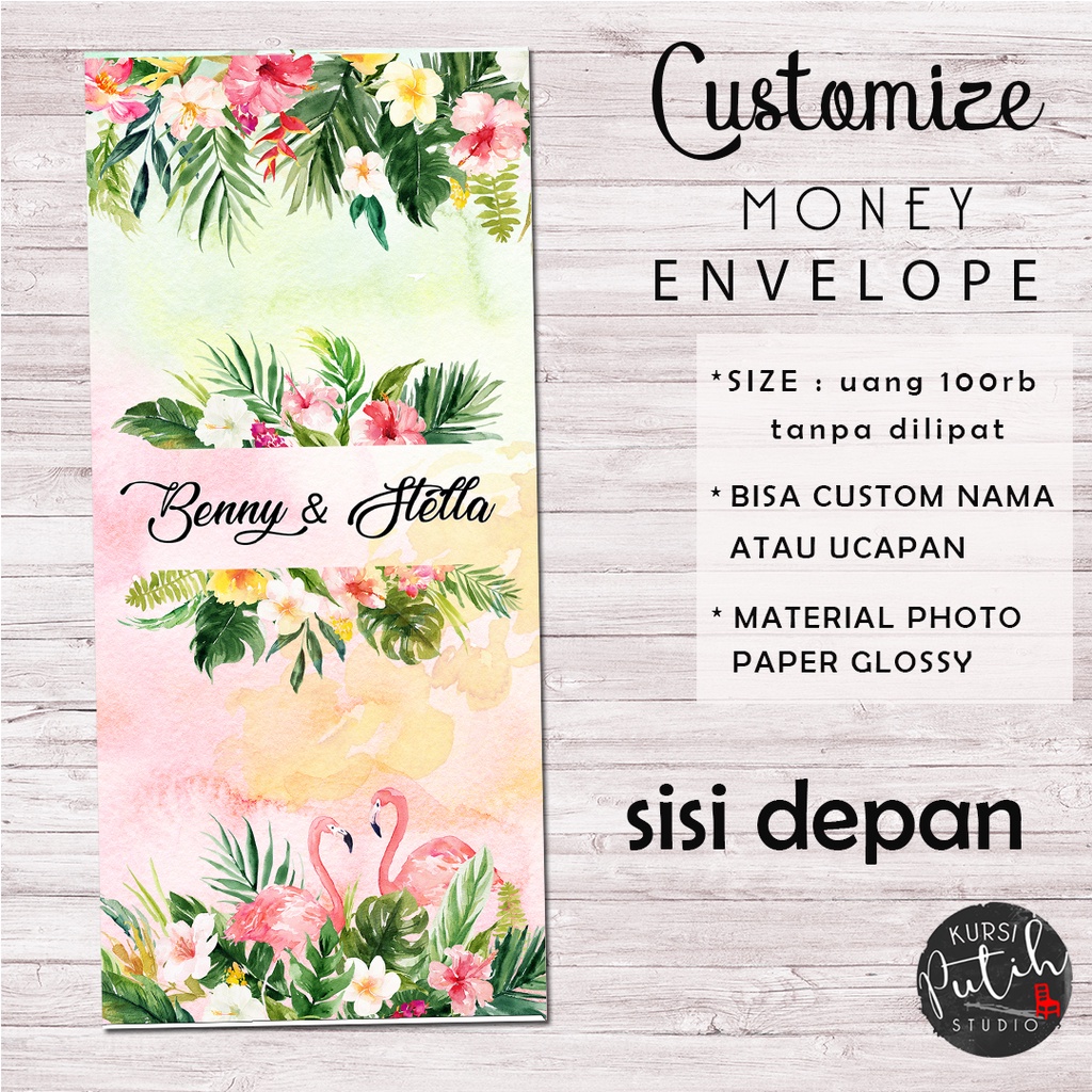 

Wedding money envelope / Amplop Uang Kawinan - custom nama dan ucapan