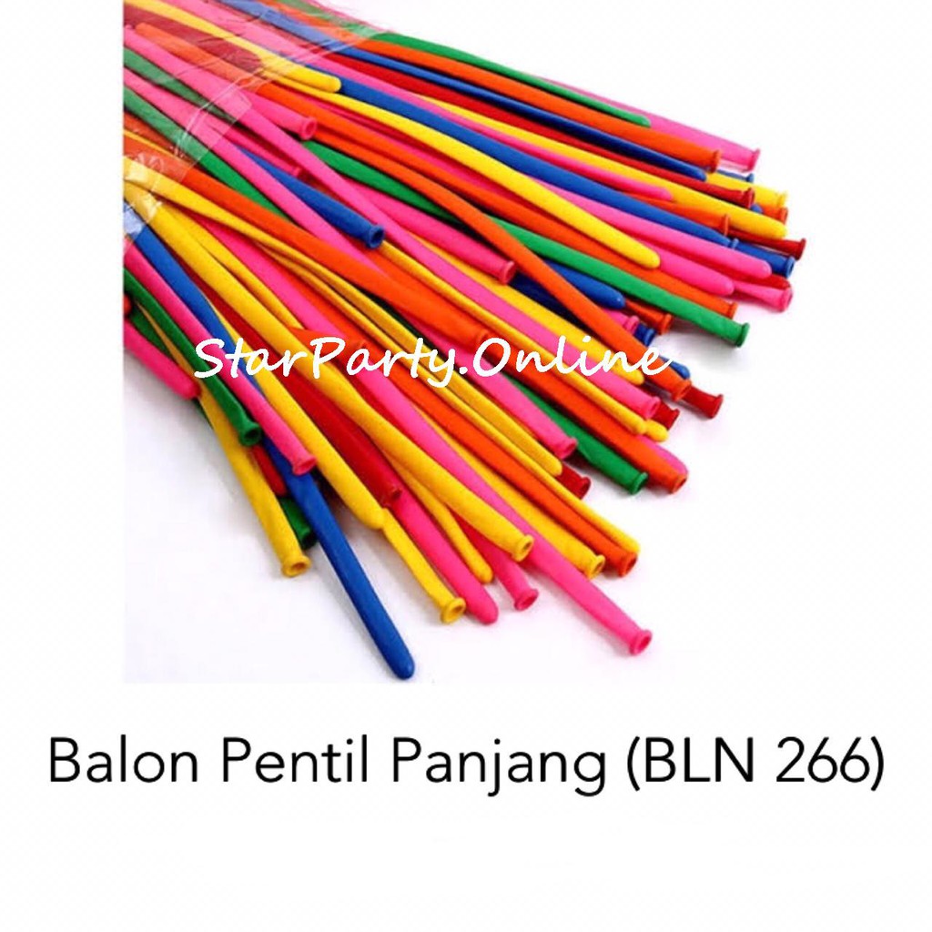 Balon Pentil Panjang Mix Warna 100pcs /Balon Ulang Tahun /Balon Latex /Balon Panjang