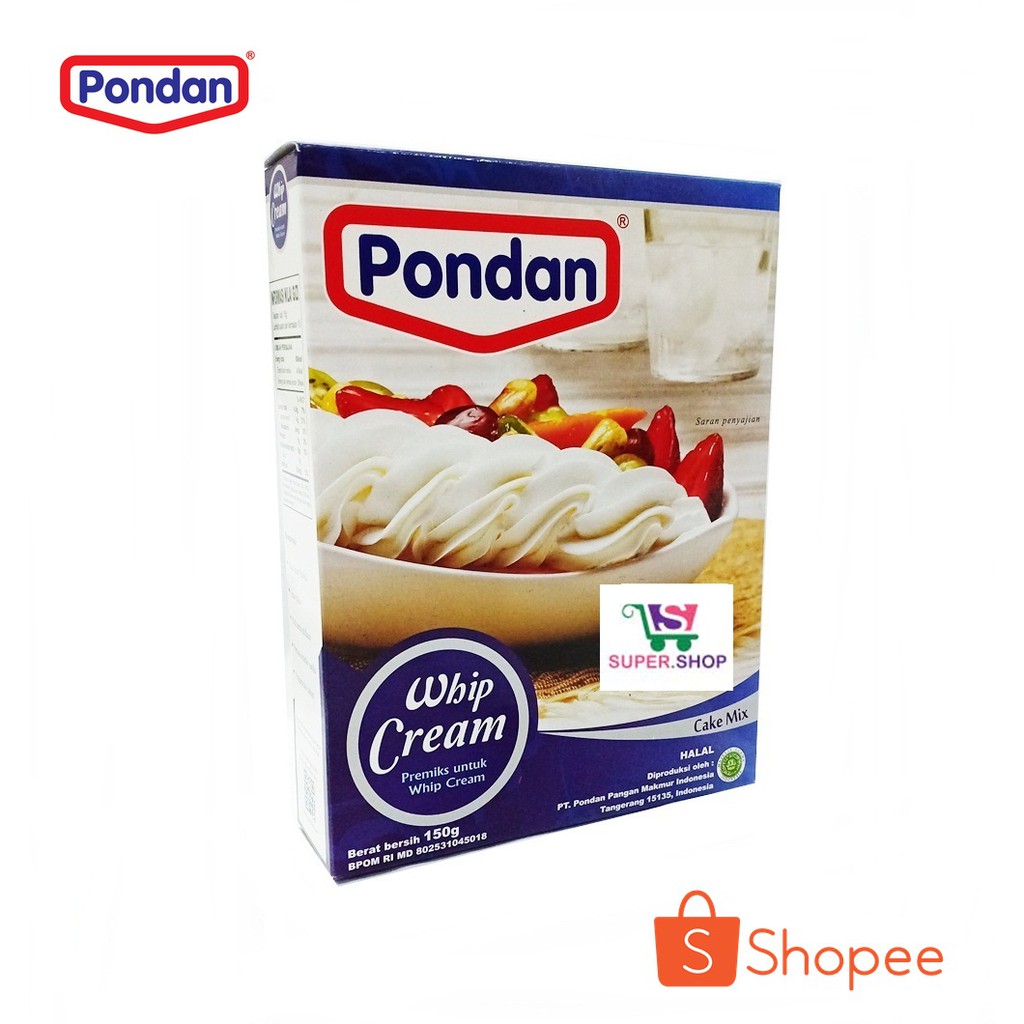 PONDAN Whip Cream / Whipping Cream. Premiks Bubuk Instan Krim Kue 150 Gram