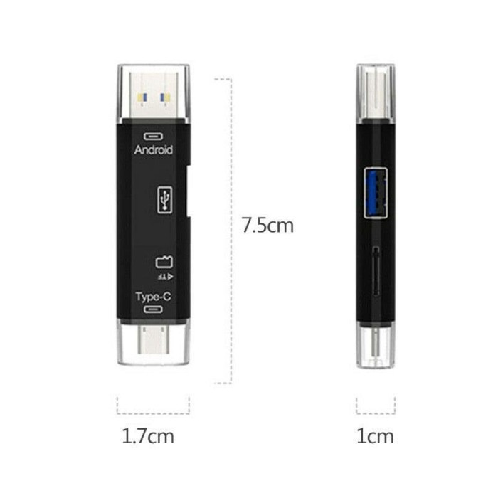 GOOD OTG Card Reader 2.0 USB Type C Micro USB Card Reader Portable USB 3in1