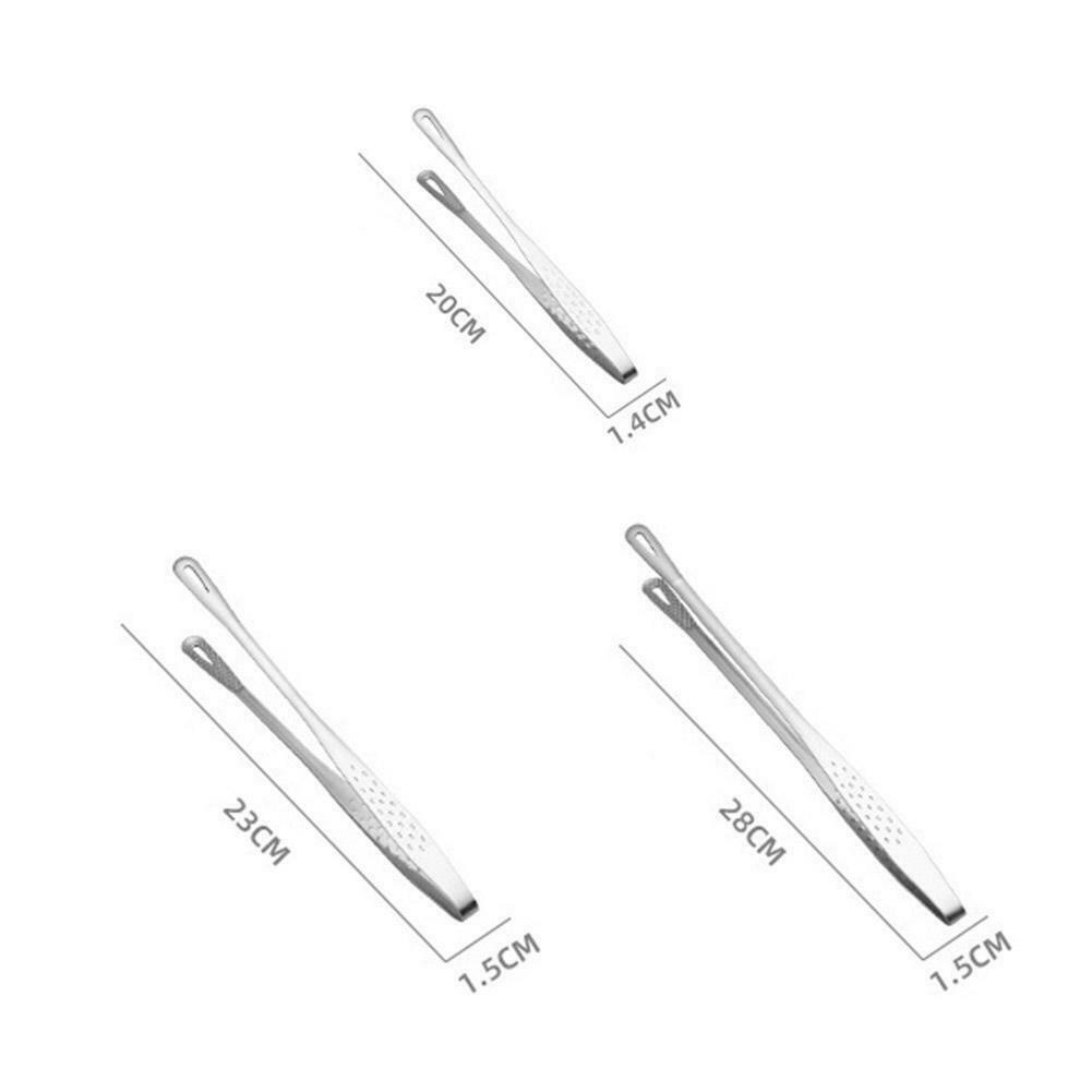 1Pc Kitchen Stainless Steel BBQ Food Tongs With Long Handle / Anti Heat Bread Clip Pastry Clamp / BBQ Cooking Food Serving Utensil Tongs for Kitchen