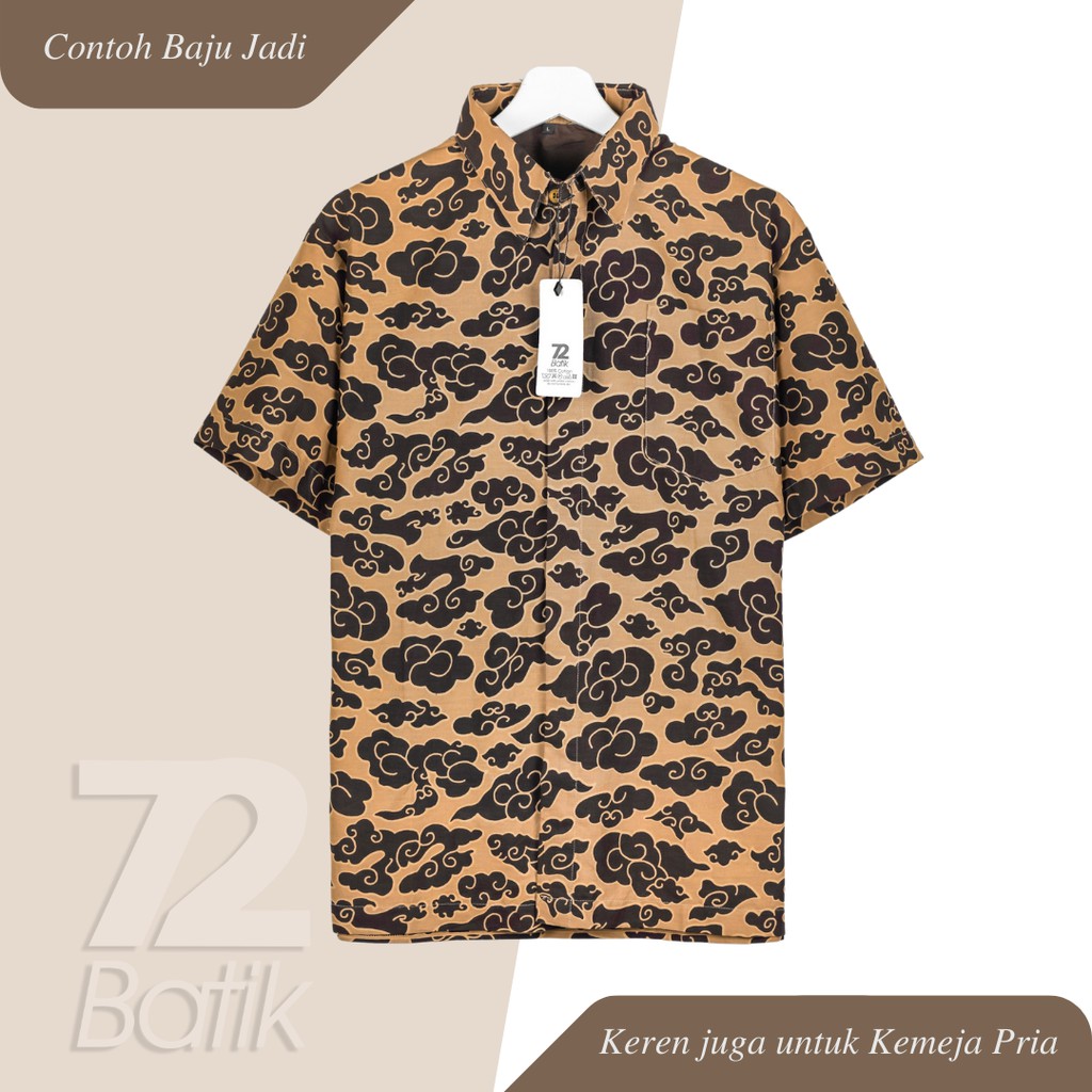 KAIN BATIK PREMIUM Bahan Katun Motif Mega Mendung Krem Cream Crem Kream Dark Choco 723465 Cap 72 Jarik Jarit Samping Kebat Panjang Batik Katun Modern Premium Bahan Seragam Batik Pernikahan Kantor Keluarga Murah Kamen Jadi Batik Bali Lembaran