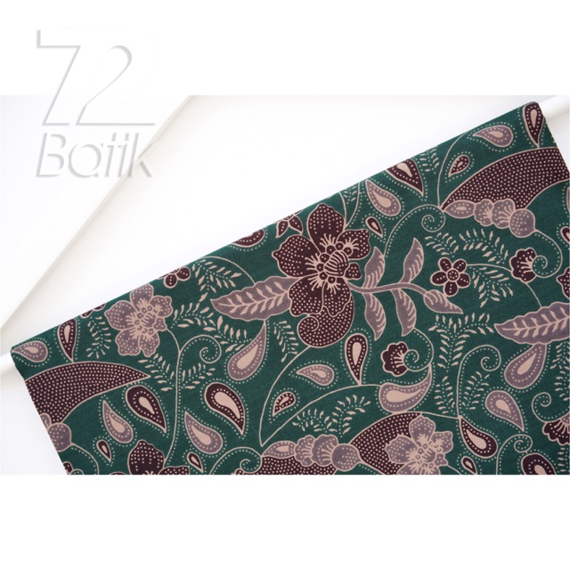 KAIN BATIK PREMIUM Bahan Katun Motif Kembang Warna Hijau Ijo 729906 Cap 72 Jarik Jarit Samping Kebat Panjang Batik Katun Modern Premium Bahan Seragam Batik Pernikahan Kantor Keluarga Murah Kamen Jadi Batik Bali Lembaran