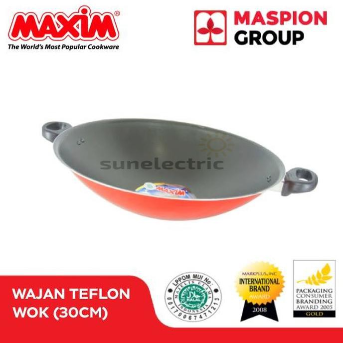 Wajan / Penggorengan Teflon 30 Cm Wok Maxim