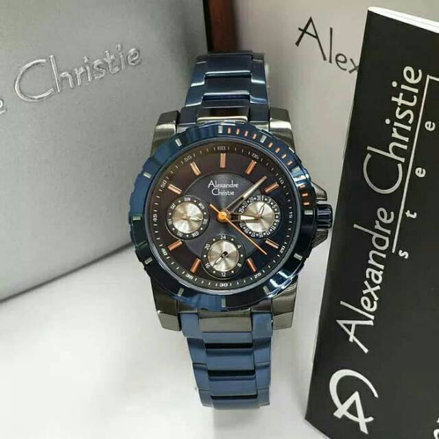 Alexandre Christie AC 6141 Wanita Blue Black List Orange
