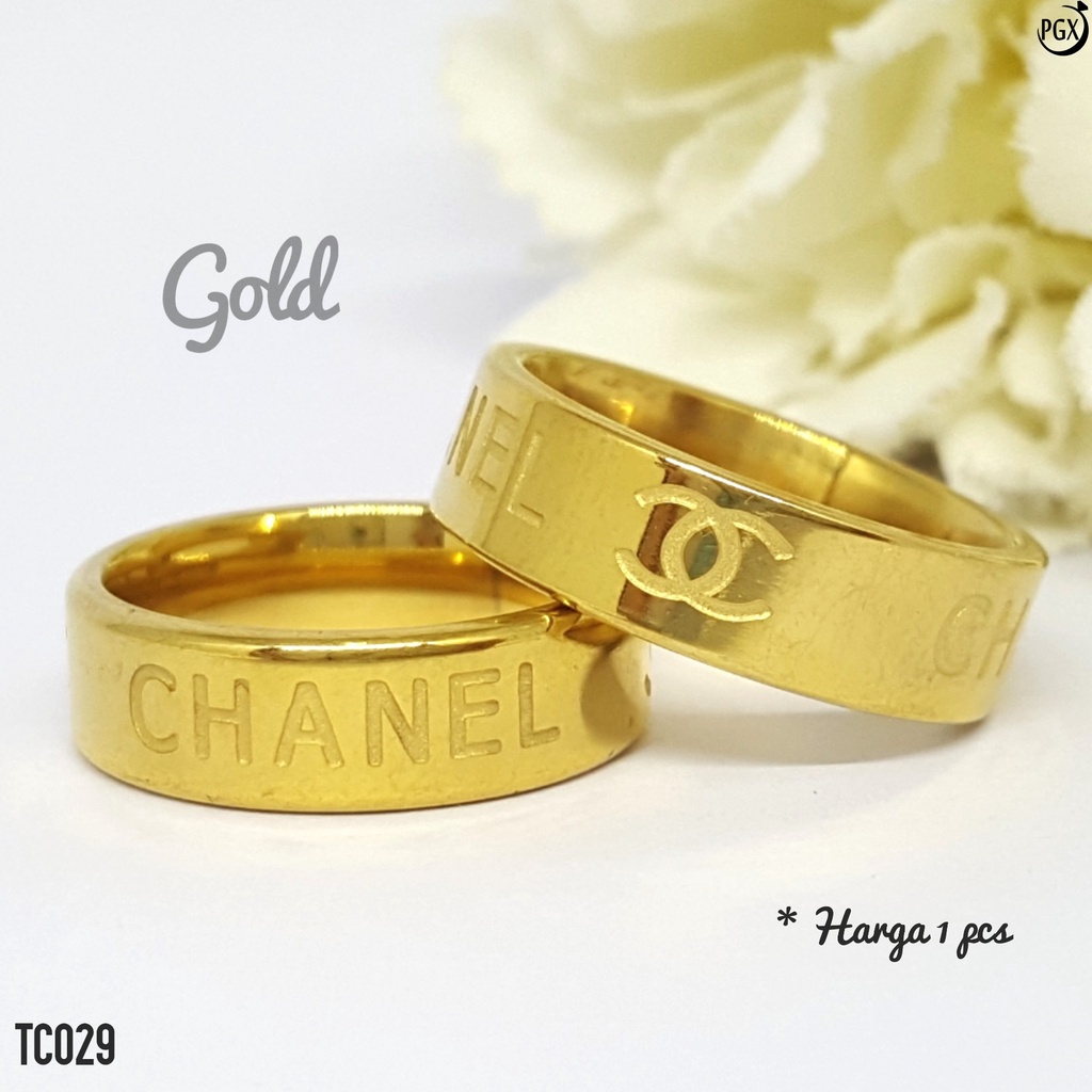 PGX Cincin Titanium Couple Aksesoris Fashion Perhiasan Anti Karat - TC029