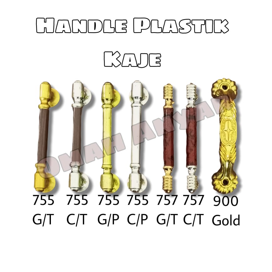 Handle Tarikan Pegangan Lemari Laci Plastik OBRAL KAJE 900 755 Gold Chrome Kuku Macan Flying Wheel