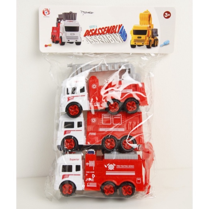 Mainan Mobil DIY Fire Truck Disassembly Assembly Mainan Anak Laki Laki Belofty Toys
