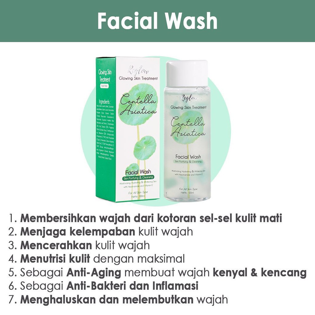 Reglow Skincare Original Facial Toner Skincare Original Wash Cream Perawatan Wajah Berjerawat BPOM