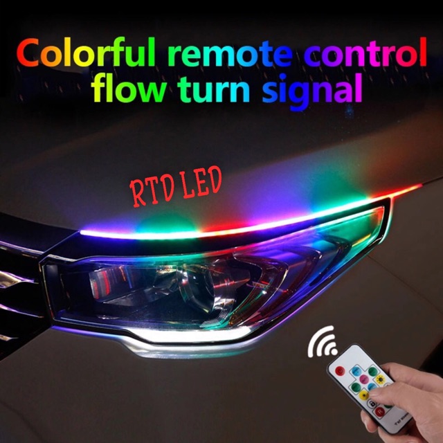 Lampu Alis RGB Drl Flexibel Slim RGB Remote Rubah Warna 30 Cm R166