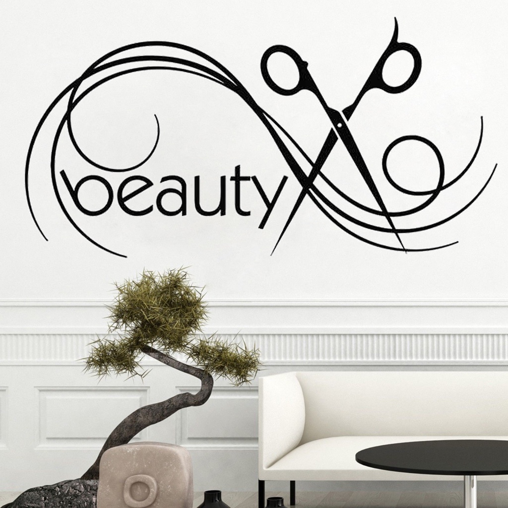 Homes Sticker - Stiker Dinding Salon Kecantikan Bisa Custom Beauty Studio Sticker Stylist Hairdresse