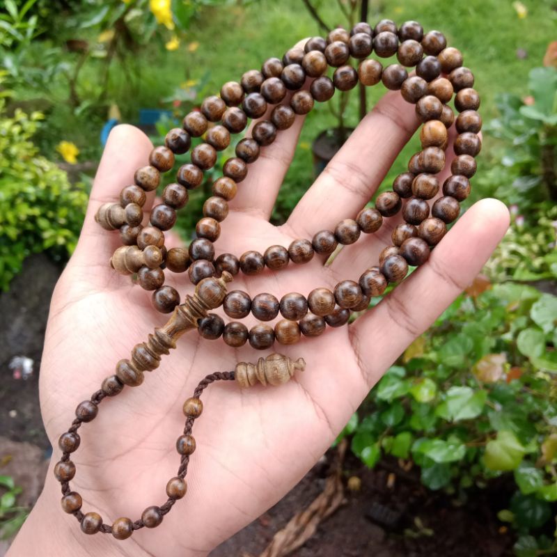 (COD) Tasbih Kayu Kemuning Hitam Asli Size 8mm, Tasbih 99 Butir, Tasbi Muslim, Tasbih Kayu Langka Bertuah Nusantara