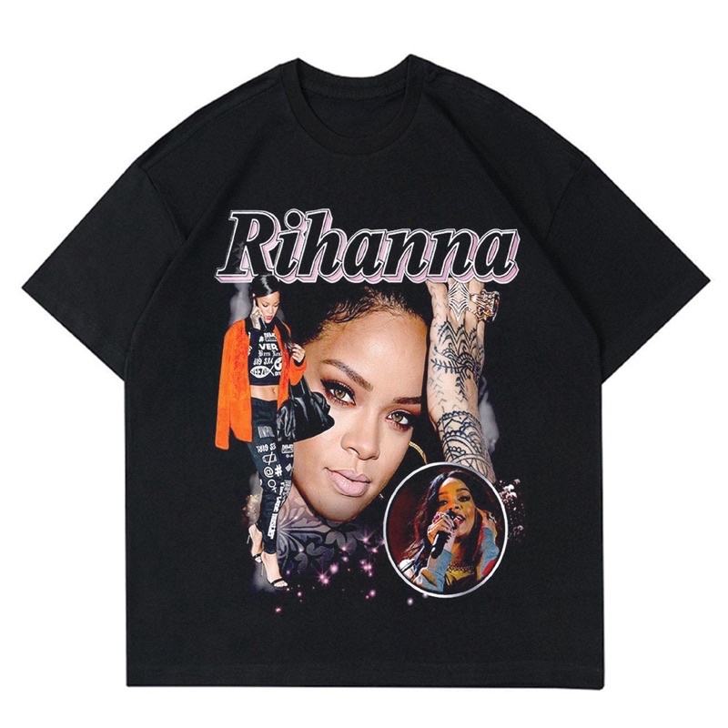 KAOS VINTAGE Rihanna BLACK | T-SHIRT Rihanna | KAOS Rihanna