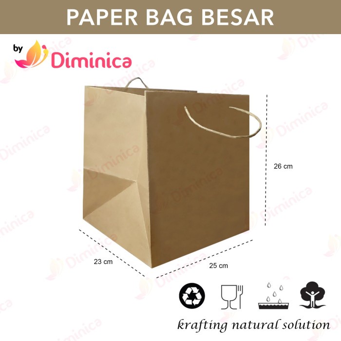 

Paperbag polos|Paperbag 25cmx26cmx23cm|Paperbag Besar|paperbagmurah