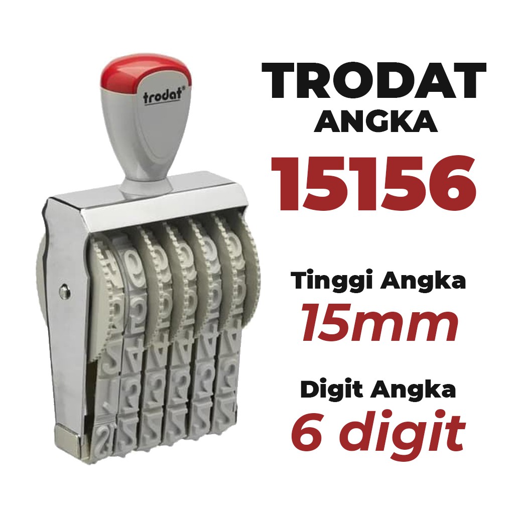 

Stempel Trodat Angka 15156 - 6 Digit 15 mm