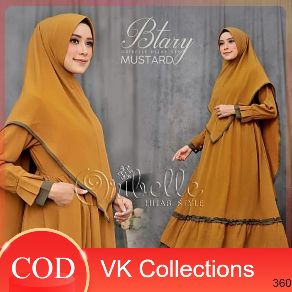 Gamis Plus Hijab - NBL 1276 Syari Dress Muslim Model baru dres muslim / dress muslim