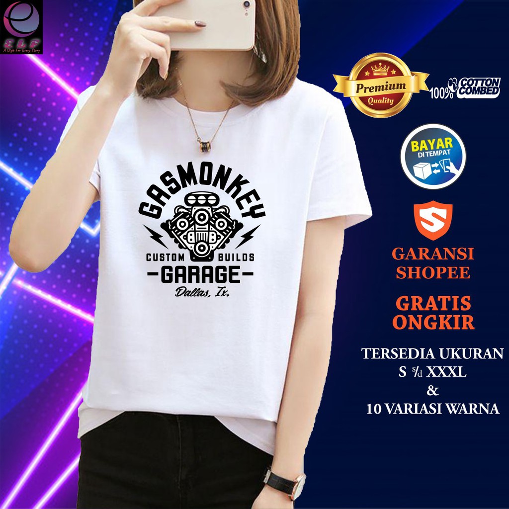 PROMO  Kaos Distro Unisex Gas Monkey Garage Katun Combed 30s Premium Jumbo XXXL XXL XL L M S