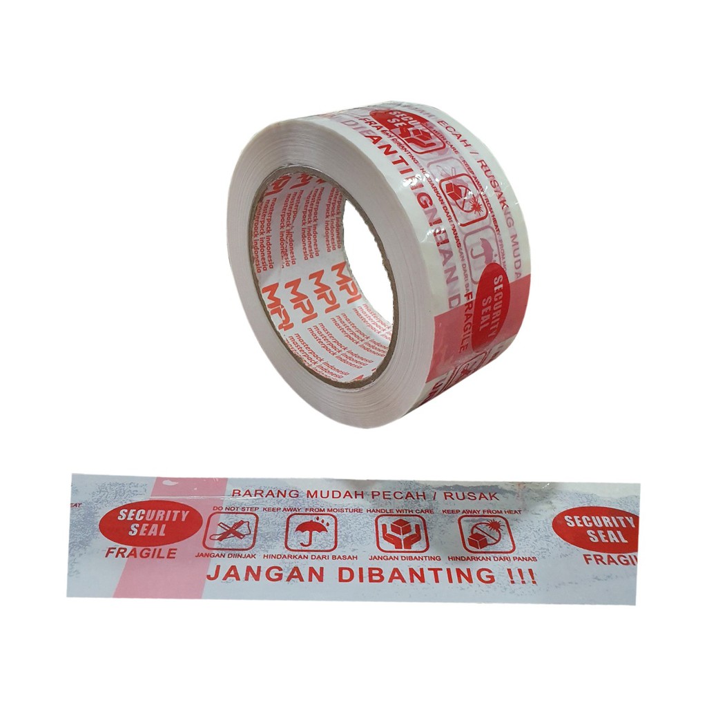 

LAKBAN FRAGILE PUTIH JANGAN DIBANTING 48mmx100 METER MPI