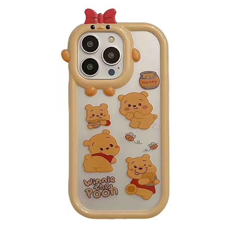Ins Casing iPhone 14 14pro 14max 14prm 13 13pro 13prm 11 6splus 7Plus 8Plus Xr XS 13 12pro Max Motif Beruang Shockproof