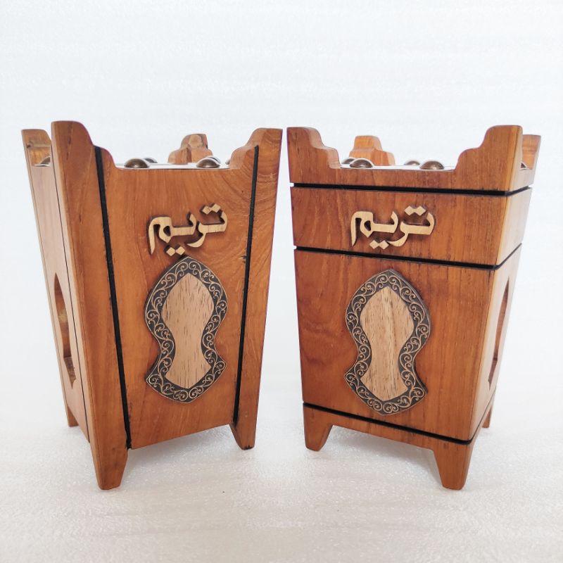 Mabkhara Tarim Terompah Ukir - Bukhur - Bakhoor - Perapen - Incense Burner - Tempat Bakar Dupa