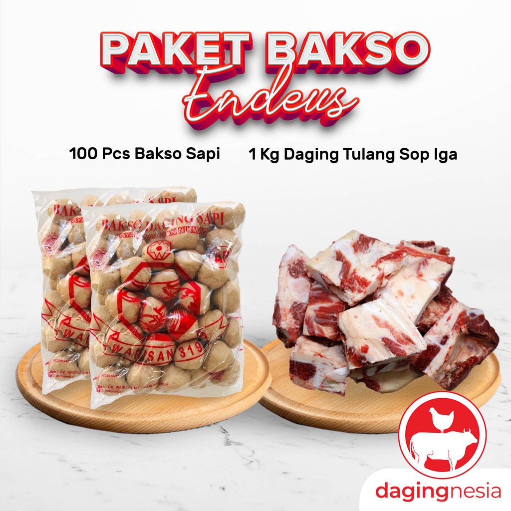 

Paket Bakso Endeus - 100 Pcs Bakso dan 1 Kg Tulang Iga. Termurah
