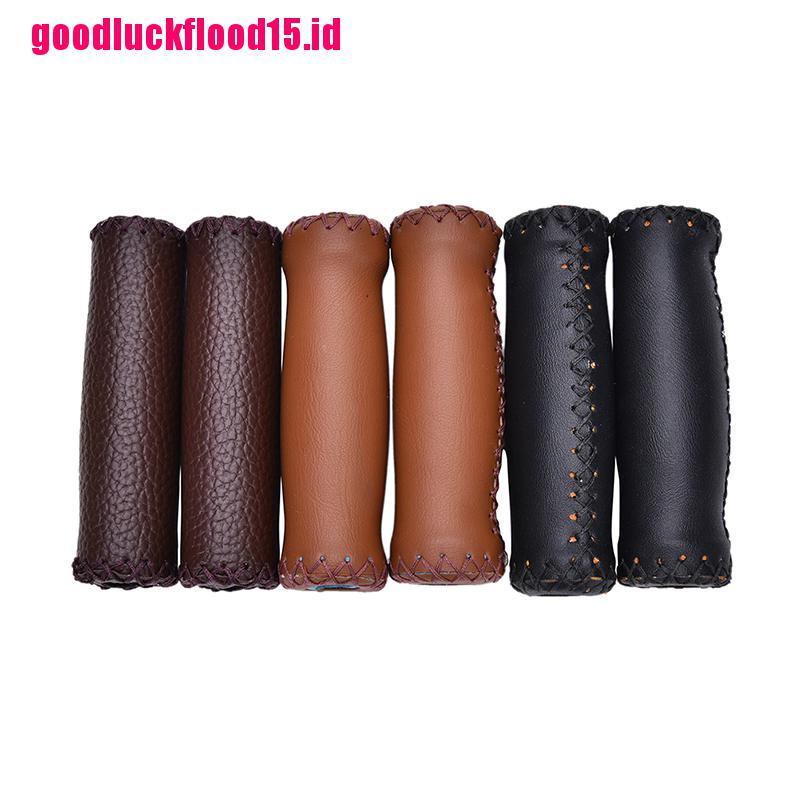 {LUCKID}Vintage Artificial Leather Cycling MTB Road Mountain Bike Handlebar Grip