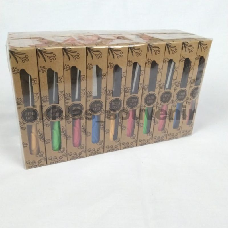 SOUVENIR PISAU IRIS KECIL BOX RUSTIK