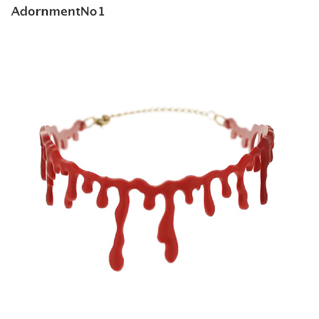 (AdornmentNo1) Kalung Choker Gaya Punk Rock Motif Darah Deathrock Untuk Wanita / Pesta Halloween