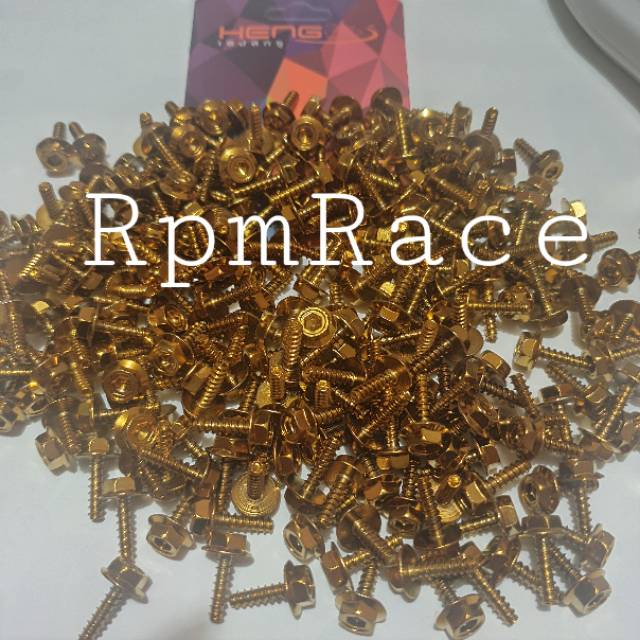 Baut Sekrup Probolt Body Heng Gold non flowers 1pc Buat Honda Matic Beat Vario Vario 125 Scopy Dll