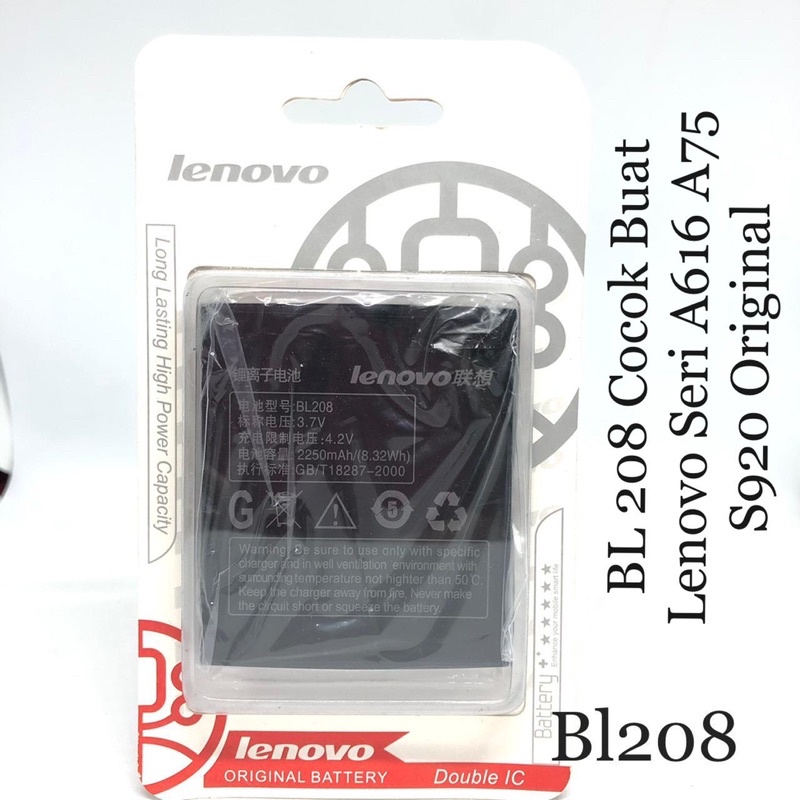 PROMO BATERAI ORIGINAL LENOVO BL208 A616 A75 S920 DOUBLE IC