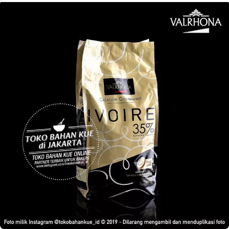 

Fchgtyani Valrhona Ivoire 35% White Chocolate 3Kg Sak Couverture Cokelat Putih