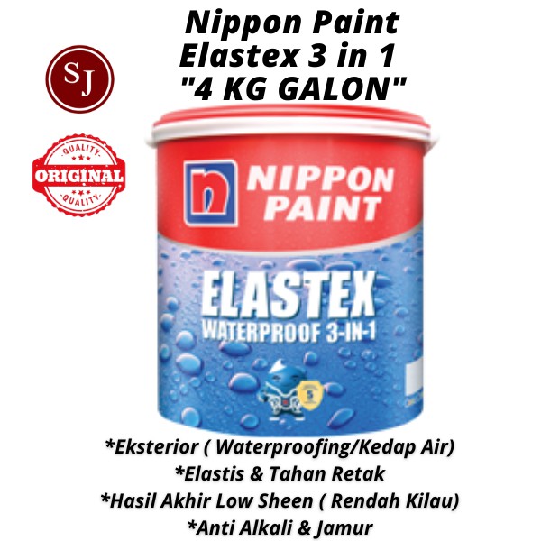 Cat Elastex 4kg / Elastex 4 kg / Nippon Paint Elastex 4kg Galon / Cat Pelapis Anti Bocor Elastex 4kg