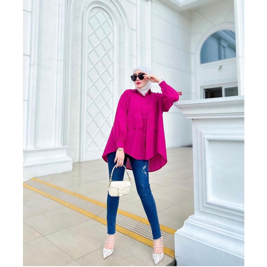 Yoona Top tunik wanita terbaru kemeja wanita kemeja fuschia