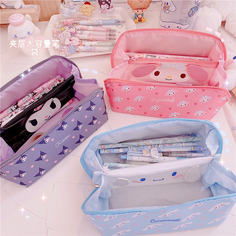 DOMPET KOSMETIK POUCH COSMETIC POUCH SERBAGUNA KOTAK PENSIL PENCIL CASE SANRIO MYMELODY KUROMI HELLOKITTY POMPURIN CINNAMONROLL