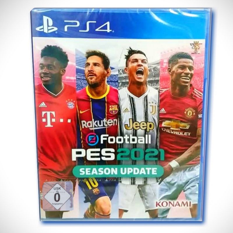 Pes 2021 PS4 BARU SEGEL Kaset Pes2021 Playstation PS 4 5 eFootball Konami CD BD Game Games Sepak Bola 21 Pes21 Pro Evolution Soccer Bola Football Pes 2022 Fifa 22 Soccer Sports patch 2023 update terbaru option file apdet ronaldo al nassr nasr original ori