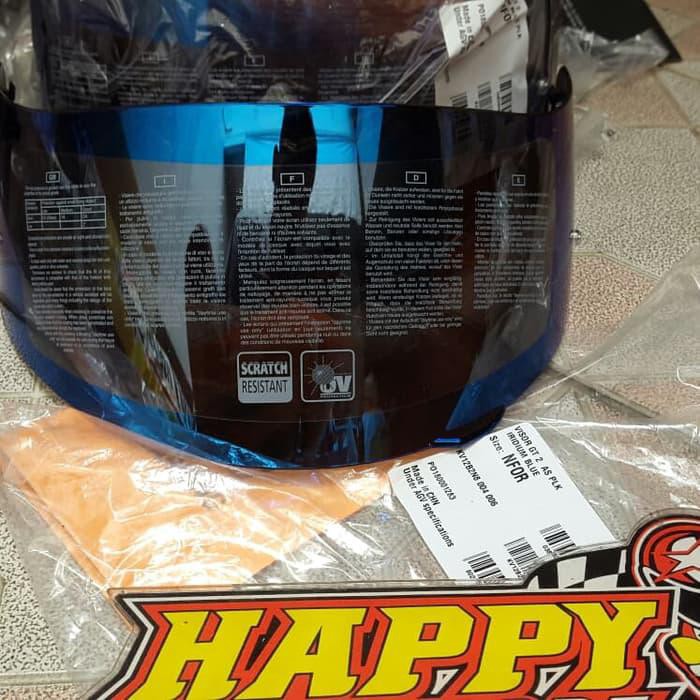 VISOR KACA HELM AGV K3SV IRRIDIUM BLUE ORI ITALY LOGO DAINESE & AGV