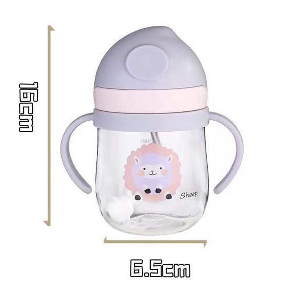 MXBEAUTY 300ml Drinking Kettle Portable Baby Feeding Bottle Straws Water Bottle Child Pipette Water Bottle PC Cute Easy Grip Band Push Button Cartoon Sippy Cup/Multicolor