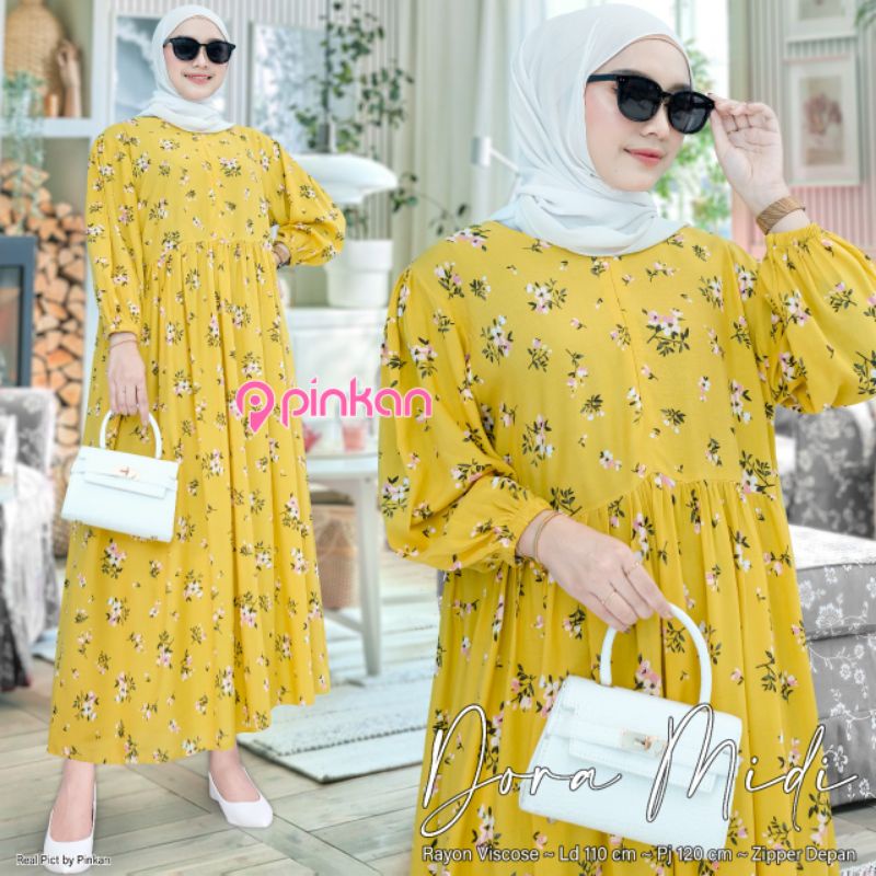 Kolinda Midi Naura Midi Nella Midi Dora Midi Lesty Midi Dress Homeydress Rayon Viscose Sanso Moela L