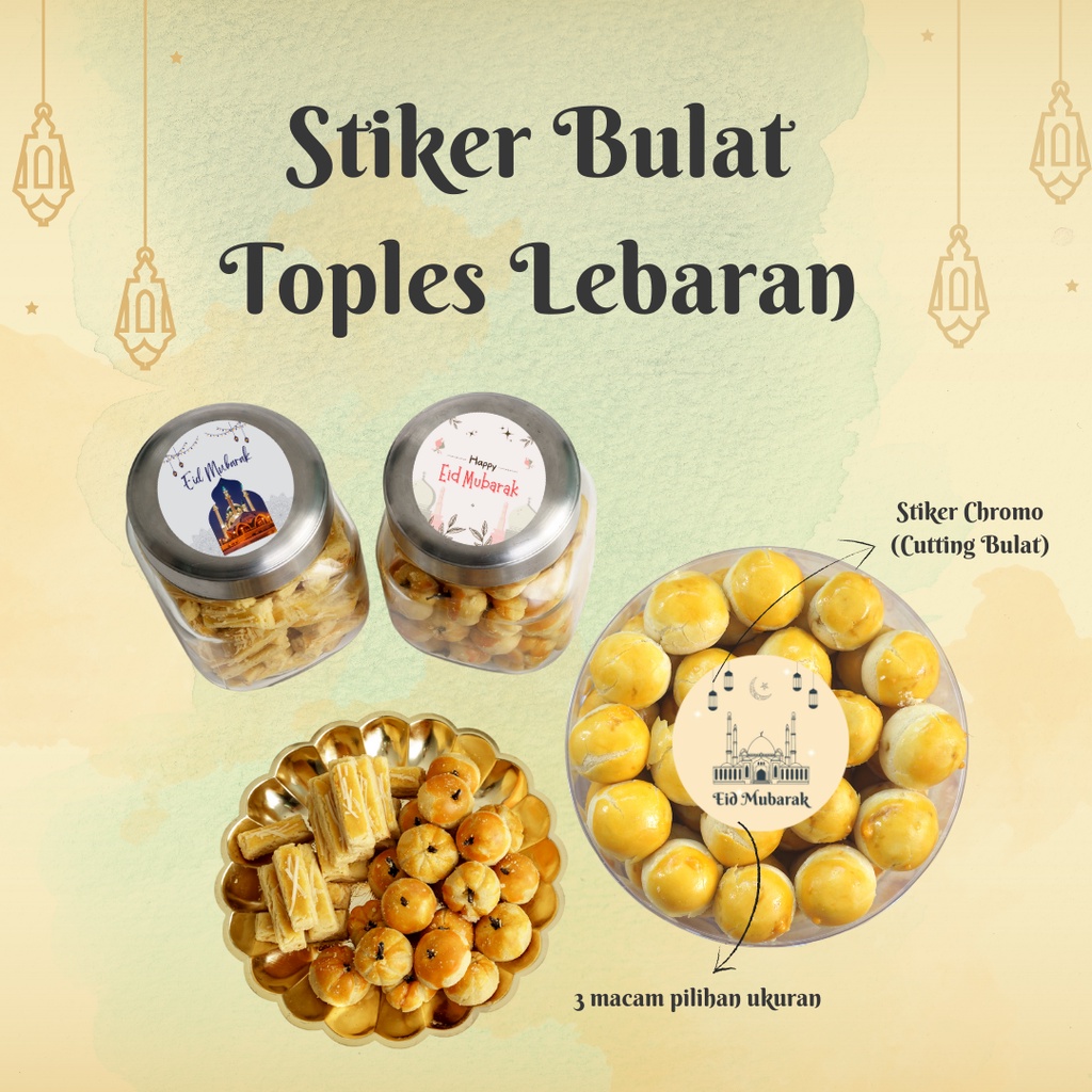 (Bulat) Sticker Label Toples Nastar Toples Kue Kering Lebaran 2023 Label Toples Kue