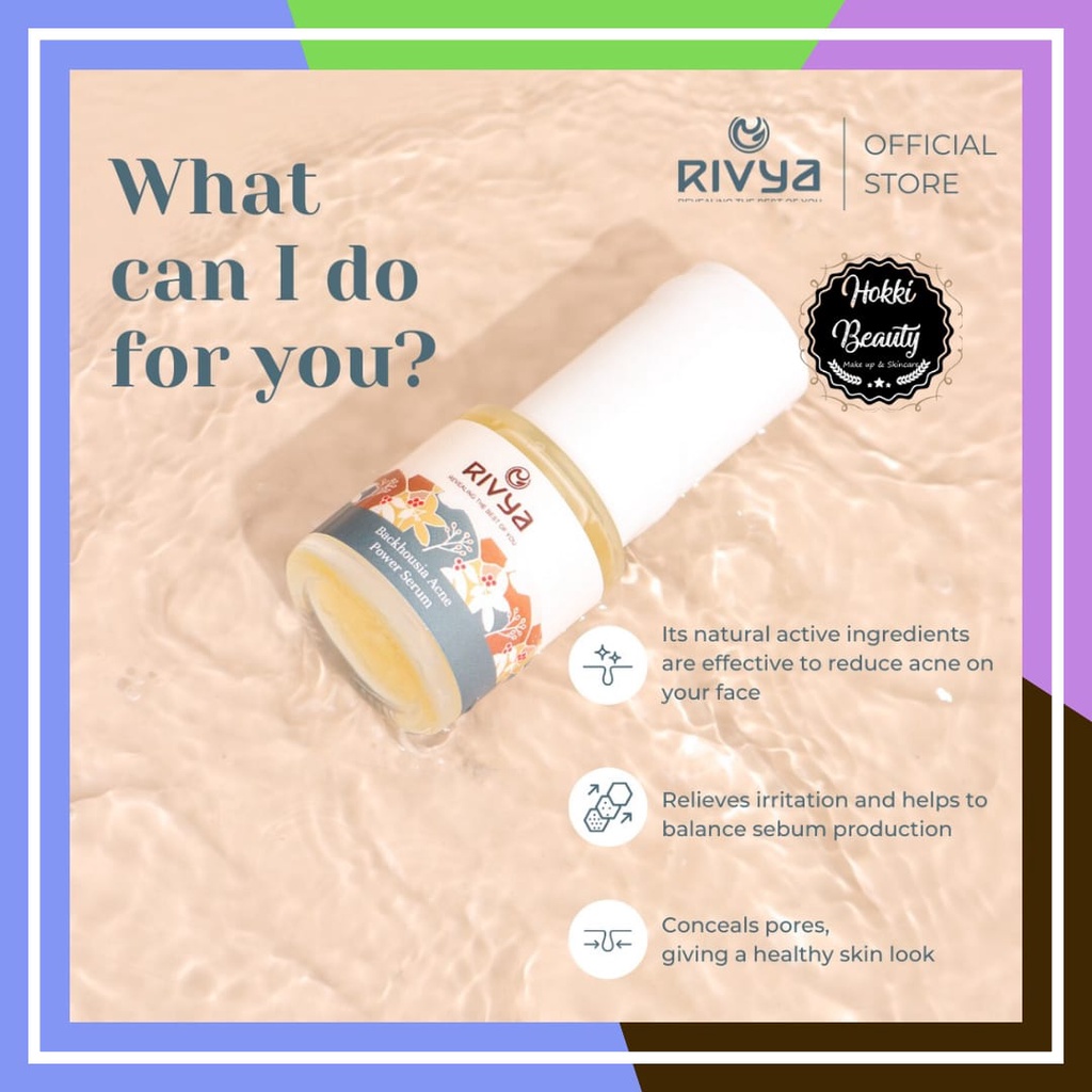 RIVYA Backhousia Acne Power Serum 20ml Serum Untuk Jerawat Aman Untuk Busui dan Bumil