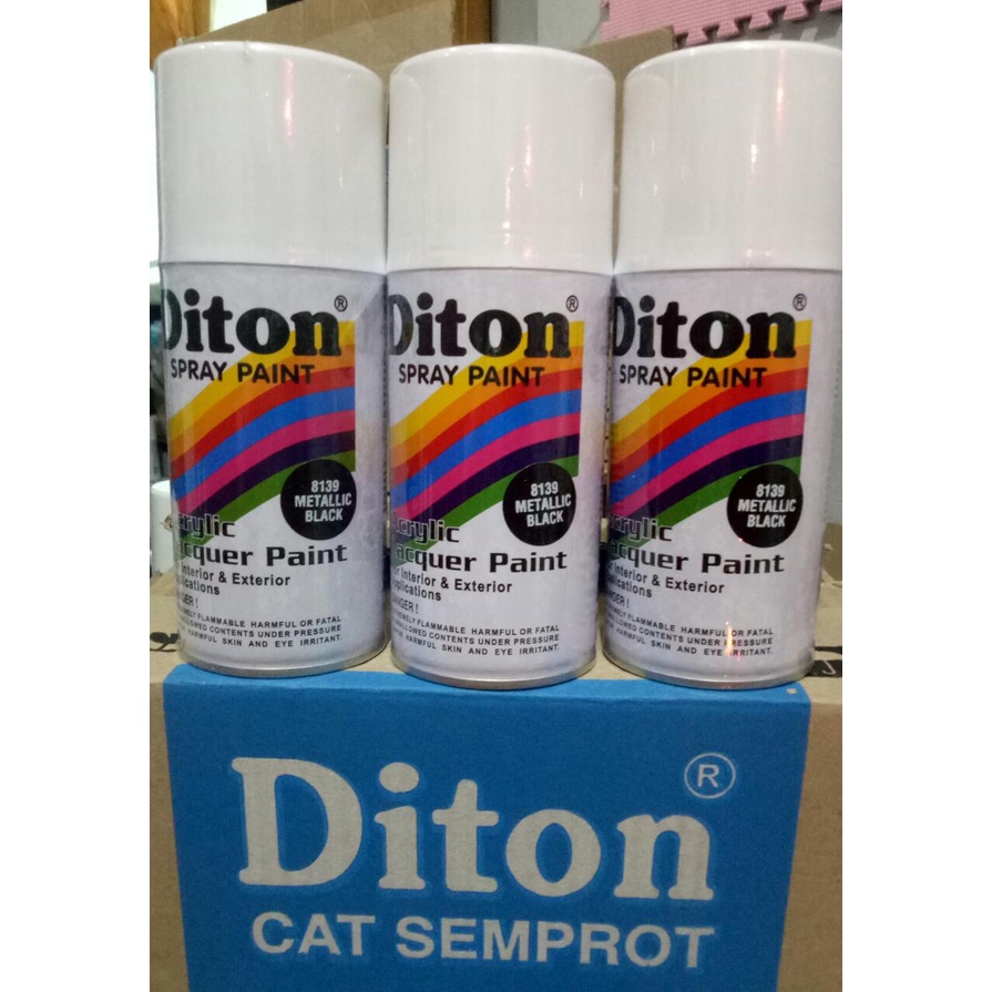 cat semprot pilok pilox diton metallic black 8139 300cc hitam metallic hitam glossy gliter 300cc