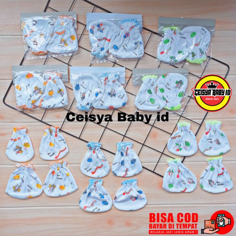 promo 12 set pasang 1 lusin sarung tangan dan kaos kaki bayi termurah