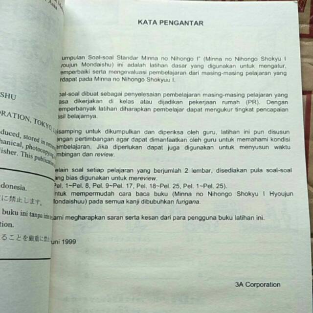 Kumpulan Soal Soal Latihan Minna No Nihongo 1 Original Shopee Indonesia