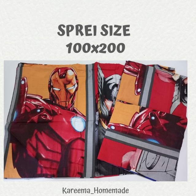 Ready Stock Sprei Size 100 Motif Iron Man Marvel