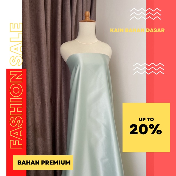 Kain Satin Velvet Premium Bahan Kebaya Bisa Backdrop Background Warna Hijau Mint