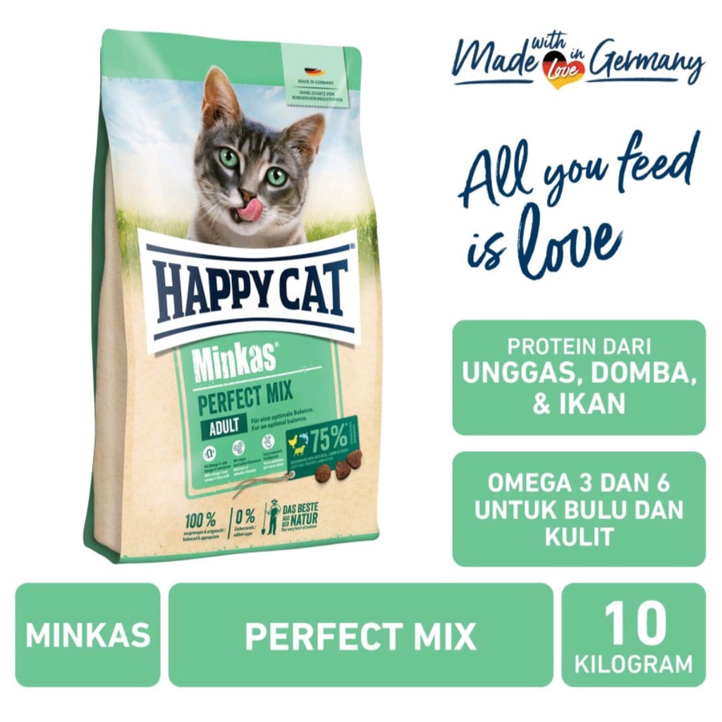 Happy Cat Minkas Perfect Mix 10Kg makanan kucing catfood