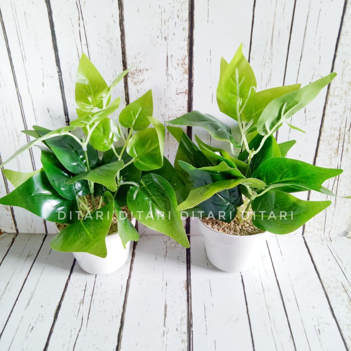 Daun PALSU MINI daun artificial plastik pot bunga