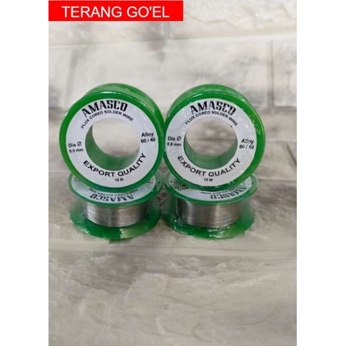 Timah Solder kecil 5 meter / 10 meter / 250 gr 0.8 mm Amasco solder wire