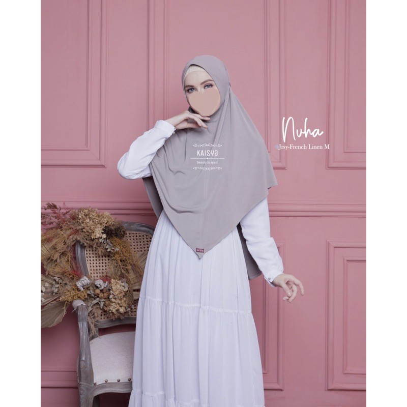 Nuha Bergo Tali Bahan Jersey PREMIUM, khimar KAISYA